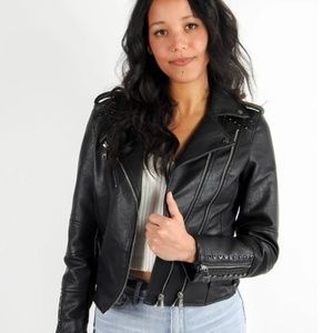 Grey Bandit Sloane Studded Vegan Leather Jacket